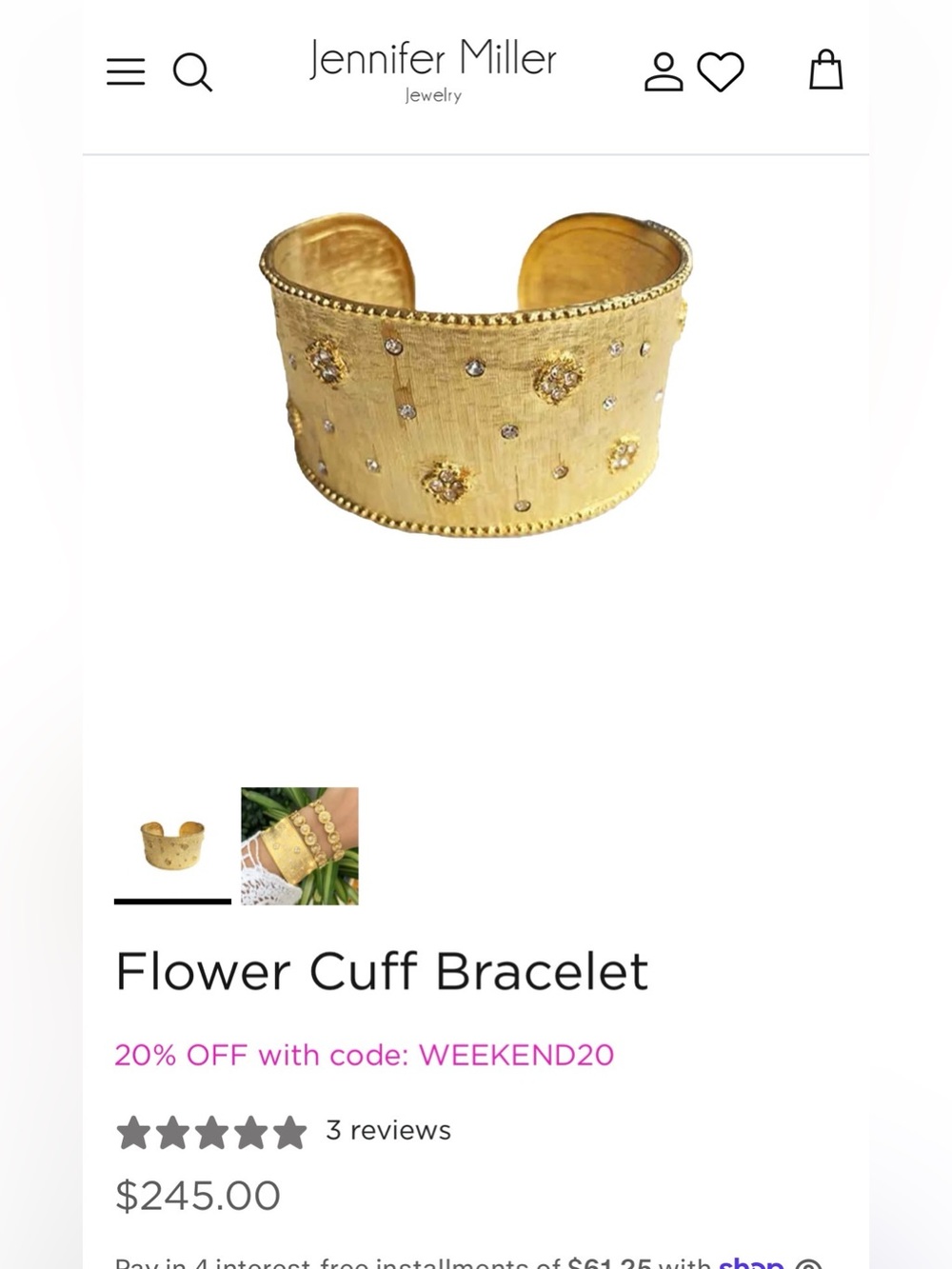 Flower Cuff - Picture 7 of 7